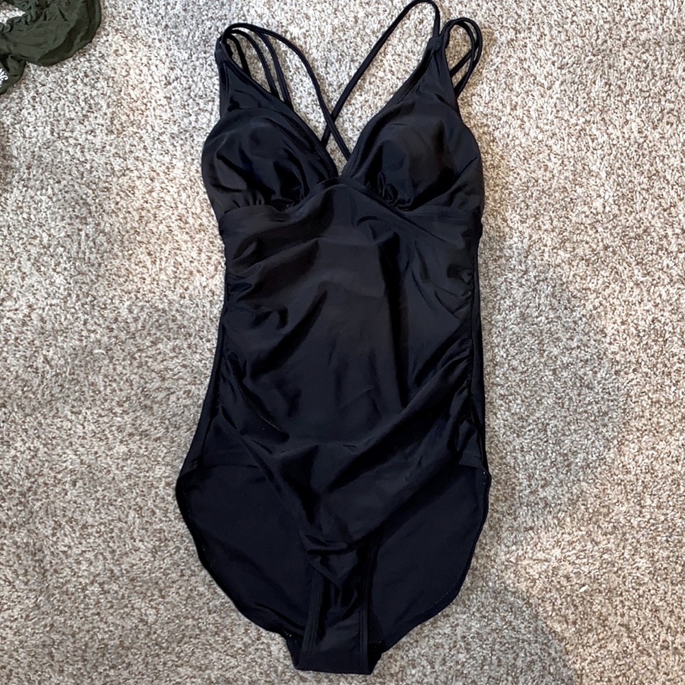 Black tummy control swimsuit
